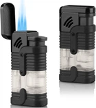 Тройная турбо-зажигалка с возможностью заправки бутаном Triple Torch Lighter (черная)