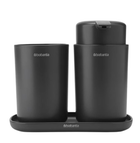 Набір із 3 аксесуарів для ванної кімнати Brabantia ReNew 9,9х17,2х15 см чорний (280368)