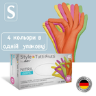 Перчатки нитриловые разноцветные (4 цвета) AMPri Style Tutti Frutti размер S, 96 шт - изображение 1