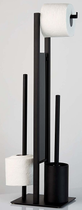 Тримач туалетного паперу з щіткою Wenko Rivalta чорний (40899) - зображення 5