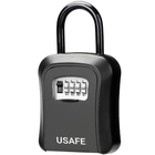 Подвесной мини сейф для ключей USafe KS05 с крючком, кодовым замком и антивандальным корпусом, Черный