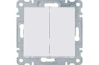 Выключатель двухклавишный Hager Lumina-2 WL0050 (10АХ/230В) универсальный белый (10542)