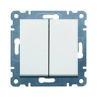 Вимикач двоклавішний Hager Lumina-2 WL0040 (10АХ/230В) білий (10545)