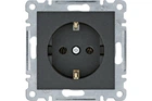 Розетка электрическая Lumina-2 Hager WL1053 (16А/230В) с заземлением черная (10685)