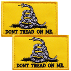 Набор шевронов 2 шт с липучкой Змея Don't Tread On Me 5х8 см, вышитый патч