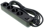 Подовжувач мережі VIDEX ONCORD з/з 4п 3м (3x1.5мм) з кнопкою Black VF-PD43G-B