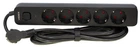 Подовжувач мережі VIDEX ONCORD з/з 5п 3м (3x1.5мм) з кнопкою Black VF-PD53G-B