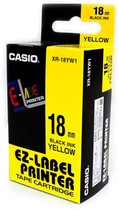 Стрічка для етикеток Casio XR-18YW1 18 мм x 8 м Yellow/Black - зображення 1