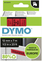 Стрічка для етикеток Dymo S0720570 D1 12 мм x 7 м Red/Black (5411313450171) - зображення 1