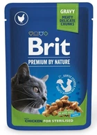 Вологий корм Brit premium для стерилізованих котів з куркою 100 г