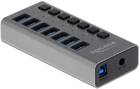 USB-хаб Delock External Hub with 7 Ports + Switch Grey (4043619636693)