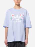 Koszula bawełniana oversize długa damska adidas Oversied Tee IP3750 S Niebieska (4066759974081)