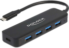 USB Hub Delock USB Type-C Hub 4 Port USB 3.2 Gen 1 with Power Delivery 85 W Black (4043619641703)