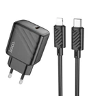 Адаптер мережевий HOCO CS22A Value single port PD30W charger set(C to iP) Black