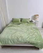 Постільна білизна плюшева полуторна Dushka Home 20731 160х215 см фісташкова 4722945