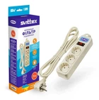 Мережевий фільтр-подовжувач SVITTEX 3 м на розетки із заземленням та вимикачем