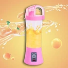 Портативный аккумуляторный блендер USB фитнес мини измельчитель со стаканом 380 мл, Розовый