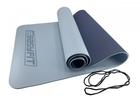 Коврик для йоги и фитнеса EasyFit TPE+TC 6 мм двухслойный голубой-синий
