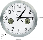 Zegar ścienny Meteo Zp31 z bezprzewodowym czujnikiem do pomiaru temperatury zewnętrznej 30 cm (5907265012647) - obraz 4
