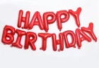 Фольгированные шары буквы гирлянда Happy Birthday надпись надувная фигурная красная размер букв 40 см на день рождения