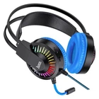 HOCO W105 Joyful Gaming Игровые Наушники с Микрофоном и LED Подсветкой (Черно-Синие)