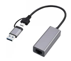 Адаптер Type-C->Ethernet Cablexpert, 0.15м, чорний (A-USB3AC-LAN2G-01)
