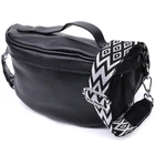 Женская сумка через плечо в классическом цвете из натуральной кожи Vintage Bag 22655 Черный