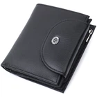 Зручний жіночий гаманець з монетницею із натуральної шкіри ST Leather Wallet 22711 Чорний