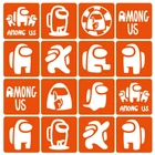 Набор трафаретов для био-тату "Among us" among_us_simple-16