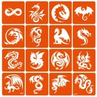 Набор трафаретов для био-тату "Dragons" dragons-16