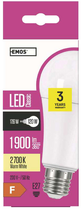 Лампа світлодіодна Emos Lighting 17.6W 2700K 220-240V E27 Теплий білий A67 (8592920075470) - зображення 1