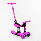 Самокат-велобег 3в1 трехколесный Best Scooter, колеса PU со светом, амортизаторы, родительская ручка. Violet (105656)