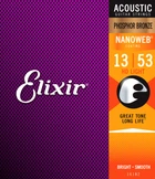 Струны Elixir 16182 NANOWEB Phosphor Bronze 13-53 HD Light