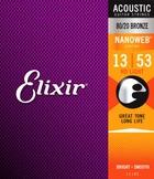 Струни Elixir 11182 NANOWEB 80/20 Bronze 13-53 HD Light