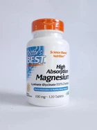 Мікроелемент магній хелатний з високою абсорбацією Doctors Best High Absorption Magnesium 100mg 120tab