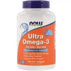 Жирні кислоти Now Foods Ультра Омега 3 і Вітамін D Ultra Omega 3-D 180 гельових капсул