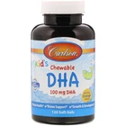 Жирные кислоты Carlson Рыбий жир (DHA) для Детей Вкус Апельсина Kid's Chewable 120 желатиновых капсул