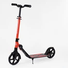 Самокат складной "Best Scooter". С PU колесами, зажимом руля и 1 амортизатором. Red and black (103467)