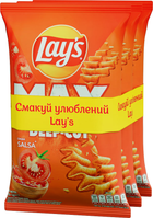 Упаковка чипсів Lays MAX Сальса 95 г x 3 шт (0.285 кг) (4823063125550_2)