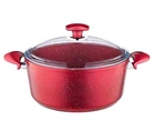 Кастрюля со стеклянной крышкой OMS 3110-01-02-18-2-Red 2 л 18 см красная
