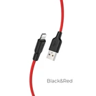 Кабель Hoco Lightning Silicone X21 Plus |2M, 2.4A| black-red