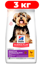 Сухий корм для дорослих собак Hill's Science Plan Adult Sensitive Stomach&Skin Small&Mini з куркою