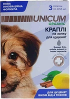 Unicum Organic UN-115 капли от блох и клещей с масломмаргозыдля щенков, защита на 3 месяца, 3 шт*0.5 мл