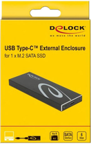 Zewnętrzna kieszeń na dysk SSD DeLOCK M.2 SATA USB Type-C Black (4043619420032) - obraz 4