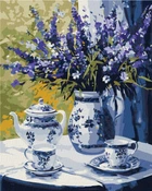 Картина по номерам Идейка Чаепитие с лавандой ©art_selena_ua, 40 х 50 см (KHO3272) (Без коробки)