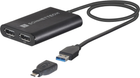 Адаптер-перехідник Sonnet Dual DisplayPort 1.2 4K to USB Type-C/Type-A/Thunderbolt Black (0732311013225)