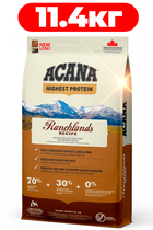 Сухой корм для собак всех пород ACANA Ranchlands для всех стадий жизни со вкусом говядины, ягненока, свинины, бизона, судака