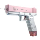 Детский электрический водяной пистолет Water Gun Glock аккумуляторный 2 обоймы для воды Розовый