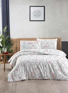 Двуспальный Евро комплект Cotton Collection Sakurai Фланель 200х220 см наволочки 2 х 50х70 см