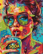Картина по номерам Девушка с содовой ©art_selena_ua 40x50 KHO5126 Идейка